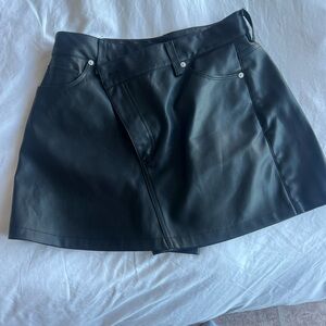 Blank NYC Black Leather Skort